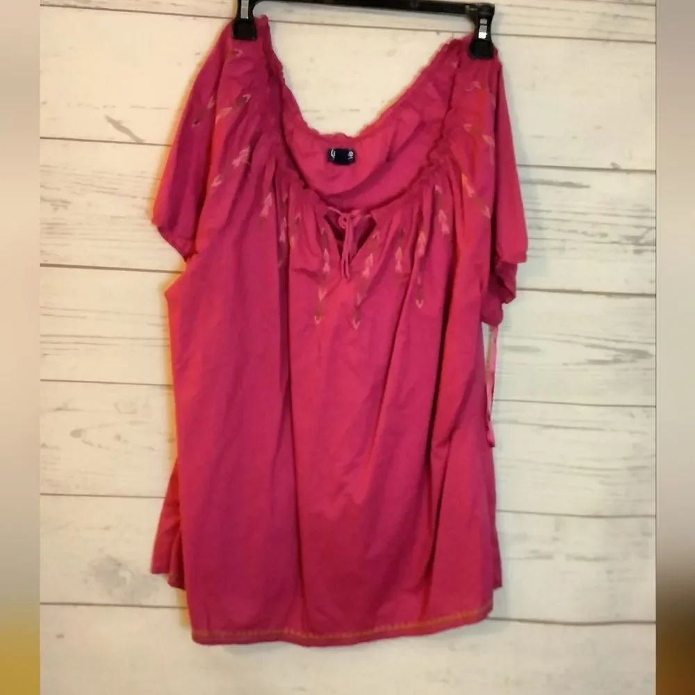 Pink Embroidered Women's Top